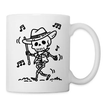 Tanzendes Cowboy-Skelett | Musik & Halloween Motiv - Tasse - Weiß - Rechts
