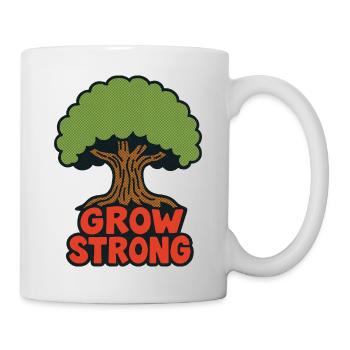 Grow Strong Tree Retro-Logo - Tasse - Weiß - Rechts