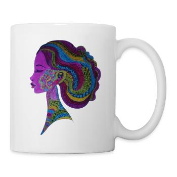 Colorful Dreadlocks Portrait - Mug - white - Right