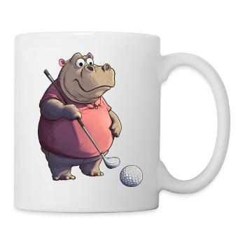 Nilpferde Golf / Golfer Nilpferd - Tasse - Weiß - Rechts