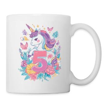 Licorne pour filles pour 5e anniversaire - Mug blanc - blanc - Droite
