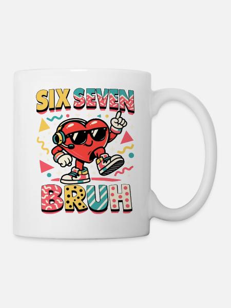 67 Six Seven Meme Cool Valentinstag - Tasse - Weiß