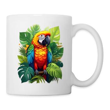 Papagei im Dschungel - Tasse - Weiß - Rechts