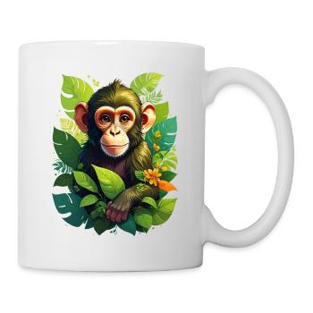 Ein Affe im Dschungel - Tasse - Weiß - Rechts