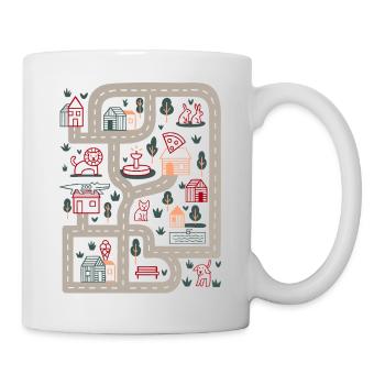 Map Trail Colorful Village World - Mug - white - Right