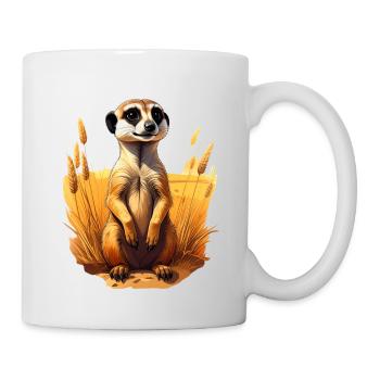 Un suricate dans la savane - Mug blanc - blanc - Droite