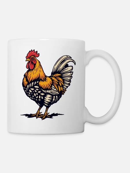 Huhn, Hühner, Bauern, Landwirtschaft  - Tasse - Weiß