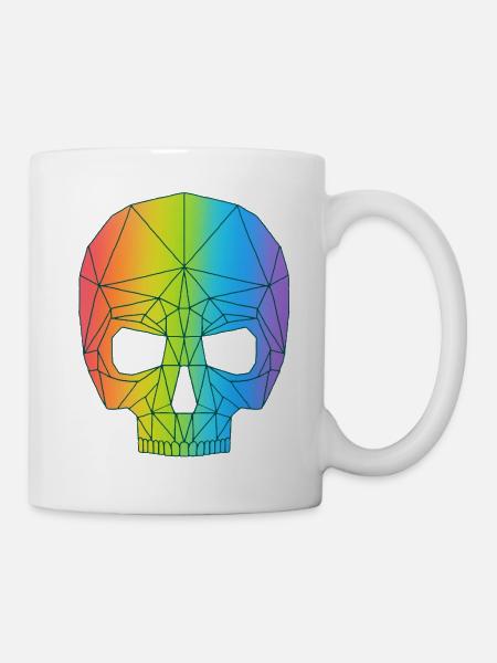 Schädel in Farbe - Tasse - Weiß