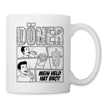 Döner Held – Comic - Tasse - Weiß - Rechts