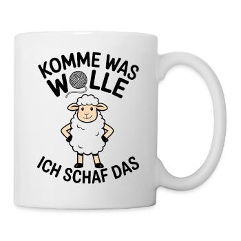 KOMME WAS WOLLE ICH SCHAF DAS - Jeu de mots drôle - Mug blanc - blanc - Droite