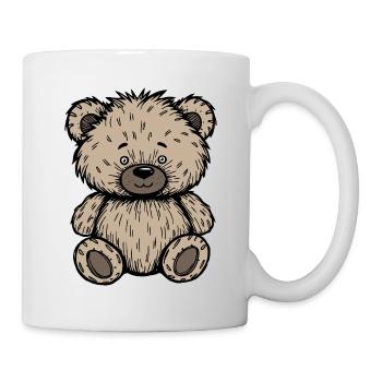 Cute Scruffy Beige Teddy Bear  - Mug - white - Right