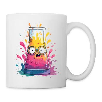 Buntes Reagenzglas Comic - Tasse - Weiß - Rechts