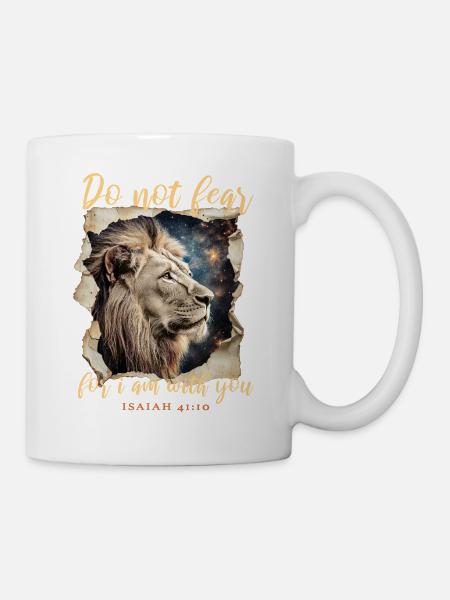 Löwe Bibelvers - Tasse - Weiß