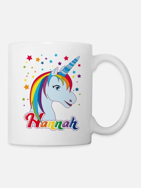 Hannah , Mädchenname, Lieblingsname - Tasse - Weiß
