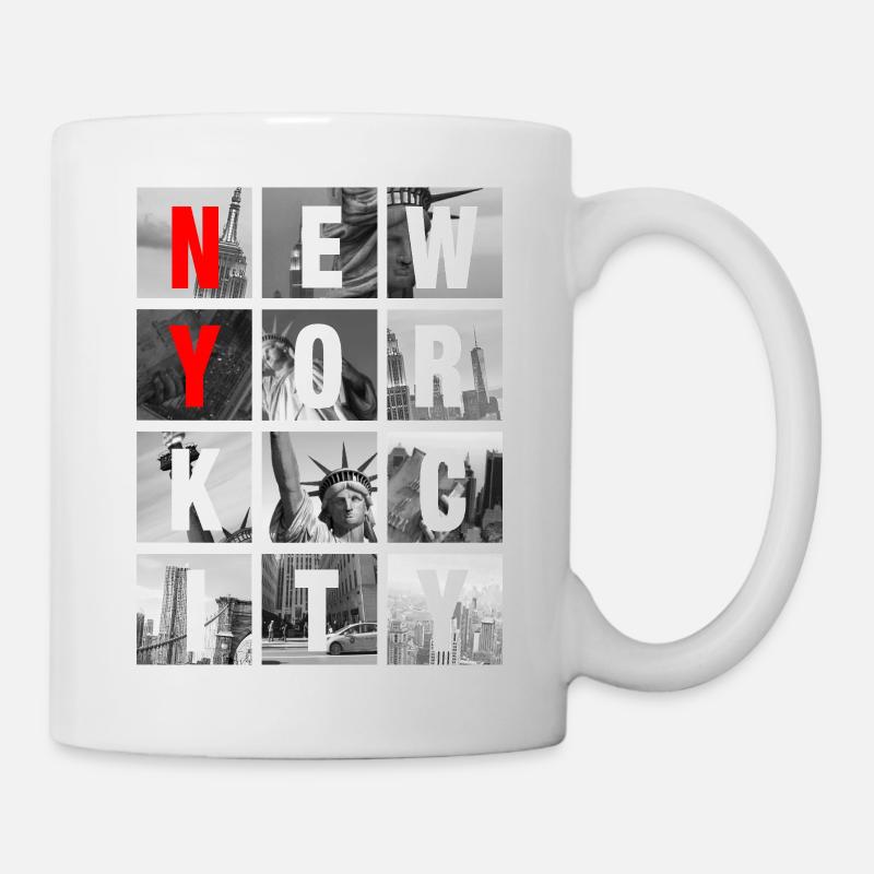 Grille de Collages de New York - Mug blanc - blanc
