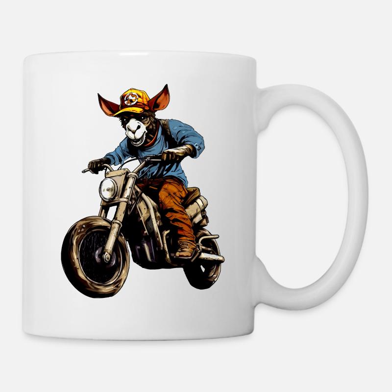 Esel Motorrad - Tasse - Weiß