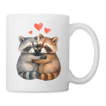 Kuschelhafte Waschbären Umarmung - Tasse - Weiß - Rechts