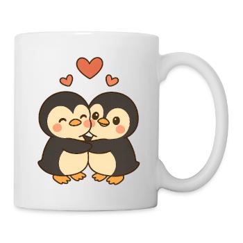 Pinguin Paar Liebe - Tasse - Weiß - Rechts