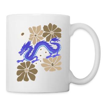 Floral Blue Dragon - Mug - white - Right