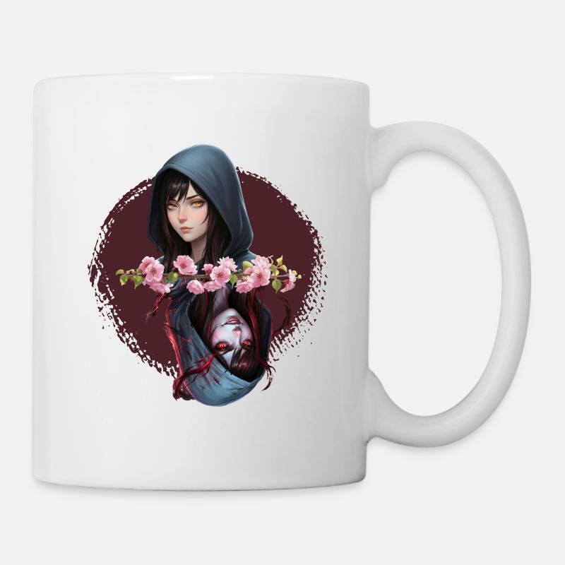Hooded Noir Blütenrose - Tasse - Weiß