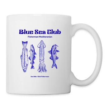 Blue Sea Club Fish & Octopus Illustration - Mug - white - Right