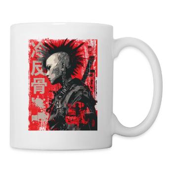 Punk Warrior – 冷反骨 Art urbain - Mug blanc - blanc - Droite