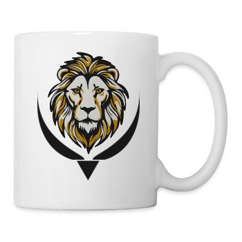 Design de la bannière en tête de lion - Mug blanc - blanc - Droite