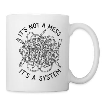 Funny Cable Management Mess Audio Sound - Mug - white - Right