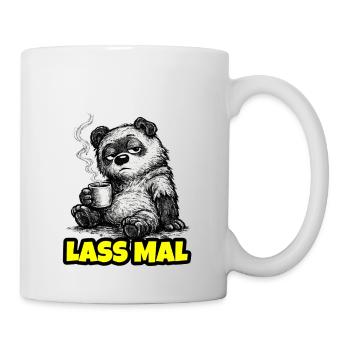 Lass mal. – Grumpy Bär mit Kaffee (Sketch) - Tasse - Weiß - Rechts
