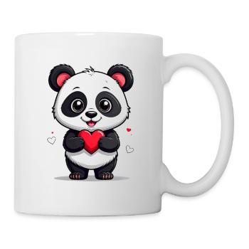 Panda mit Herz - Tasse - Weiß - Rechts