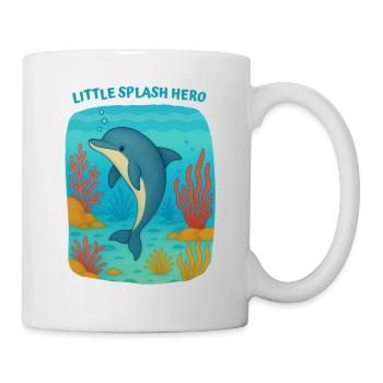 Héros Dauphin Éclaboussant - Mug blanc - blanc - Droite
