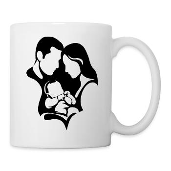 Heart Shape Family Silhouette - Mug - white - Right