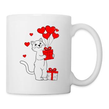 Chat à la Saint-Valentin - Mug blanc - blanc - Droite