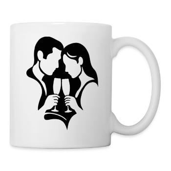 Dark Silhouettes with wine - Mug - white - Right