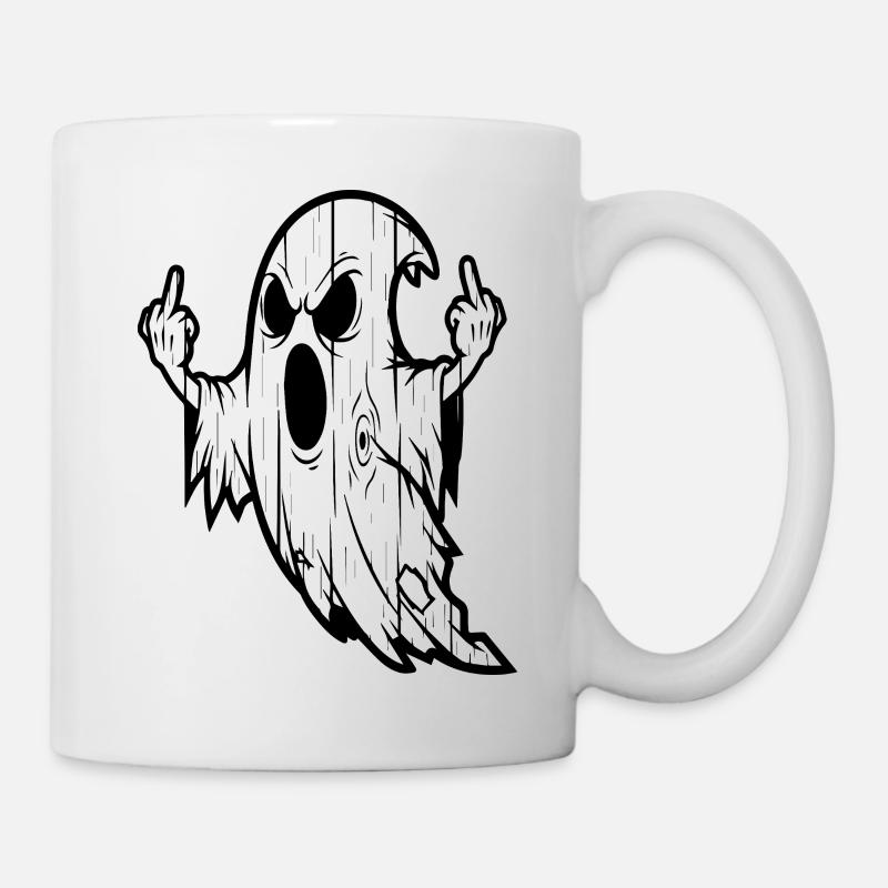 Rebellious spirit with middle finger - Mug - white