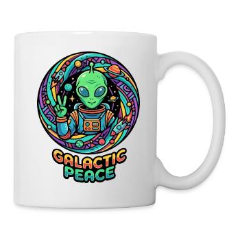 Galaktischer Friedensgruß Alien Peace Zeichen - Tasse - Weiß - Rechts