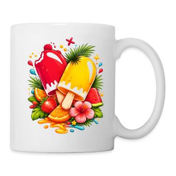 Glace tropicale avec illustration de fruits - Mug blanc - blanc - Droite