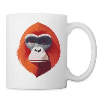 Orang-Utan Kunstporträt - Tasse - Weiß - Rechts