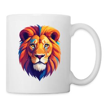 Tête de lion - Mug blanc - blanc - Droite