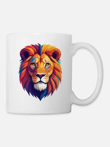 Löwenkopf - Tasse - Weiß