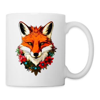 Füchse Style Blumen - Tasse - Weiß - Rechts