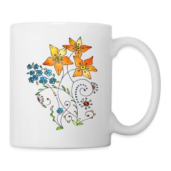 Fleur - Mug blanc - blanc - Droite