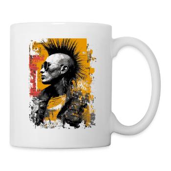 Punk mit Irokesenfrisur - Tasse - Weiß - Rechts