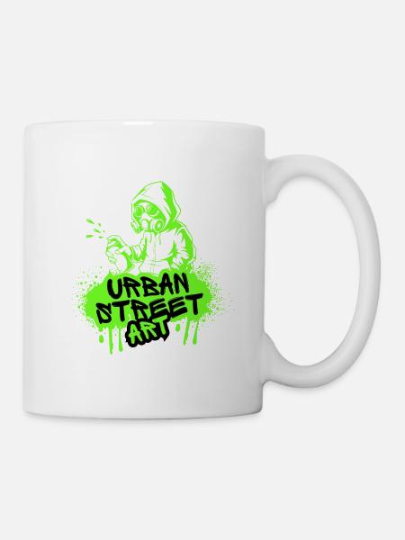 Neon Street Art Spray - Tasse - Weiß