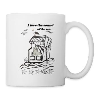 Ground floor beach chair I holiday I seal I seagull I beach - Mug - white - Right