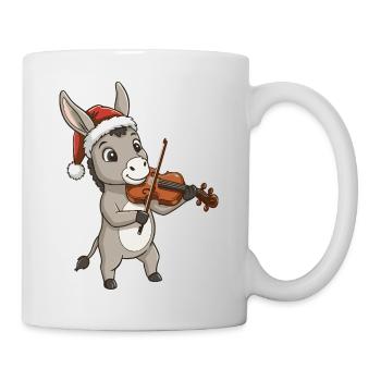 Weihnachtsesel-Maultier spielt Geigenkunst - Tasse - Weiß - Rechts