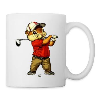 Streifenhörnchen Golf - Tasse - Weiß - Rechts