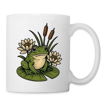 Frog at the water lily pond - Mug - white - Right