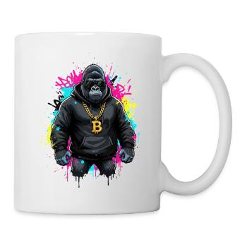 Gorilla-Krypto-Streetwear-Bitcoin - Tasse - Weiß - Rechts