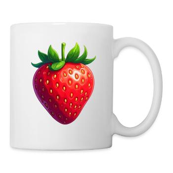 Erdbeere - Tasse - Weiß - Rechts